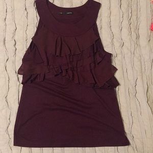 Plum colored sleeveless blouse